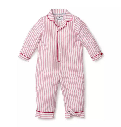 Baby's Twill Romper in Antique Red Ticking