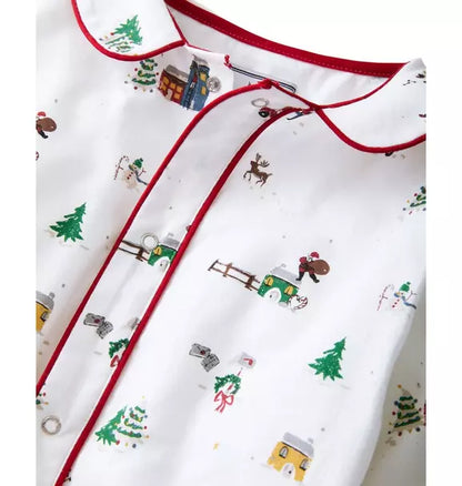 Baby's Twill Cambridge Romper in Holiday Town