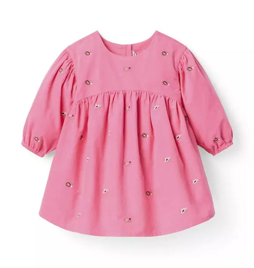 The Floral Embroidered Corduroy Dress