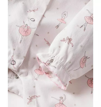 Baby's Flannel Madeline Romper in Sugar Plum Fairy