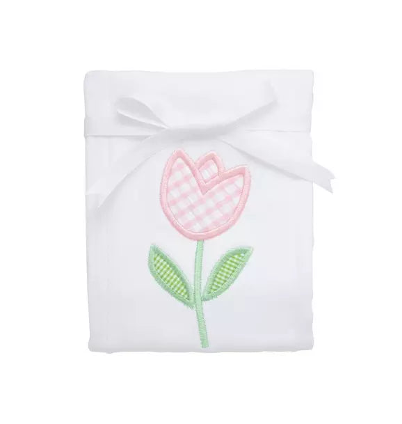 Tulip Applique Burp Cloth