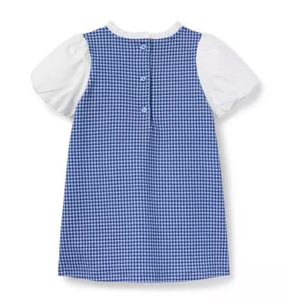 Houndstooth Puff Sleeve Dress