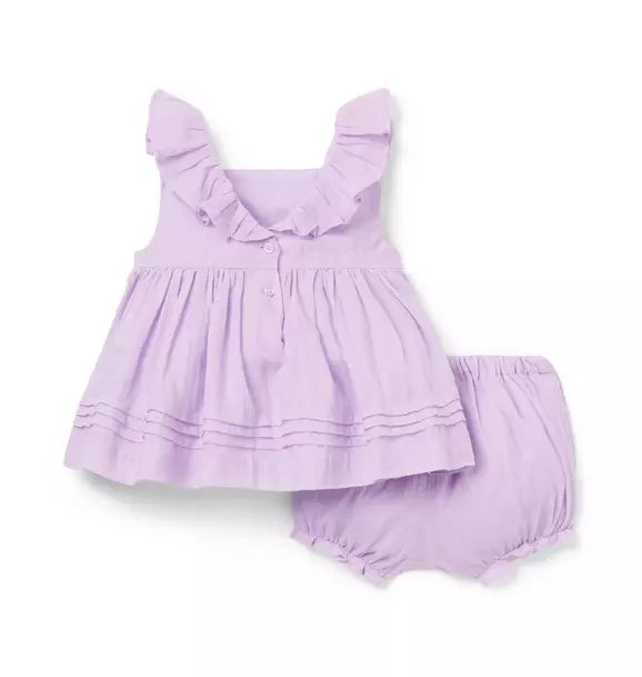Baby Ruffle Pintuck Matching Set