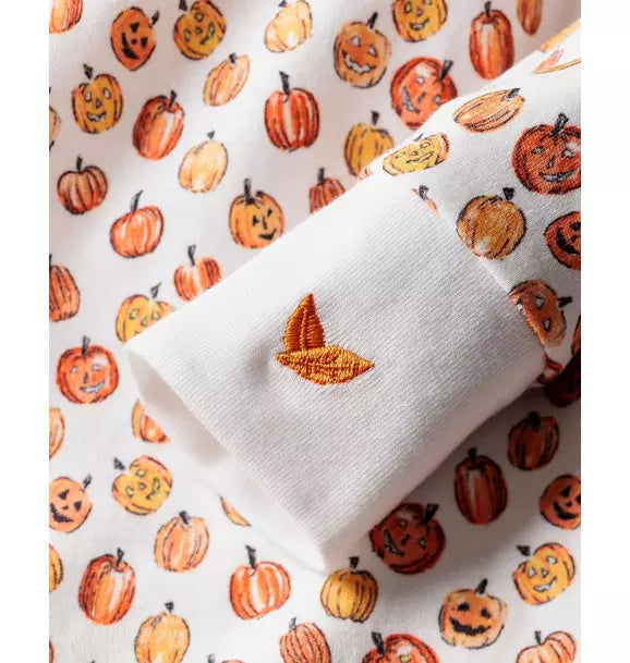 Baby's Pima Romper in Pumpkin Patch