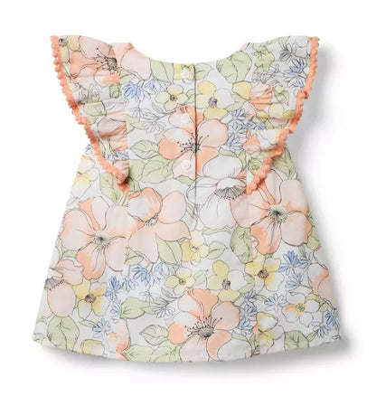 Floral Circle Trim Top