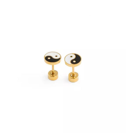 Yin Yang Stud Earrings