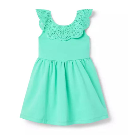 Crochet Collar Ponte Dress