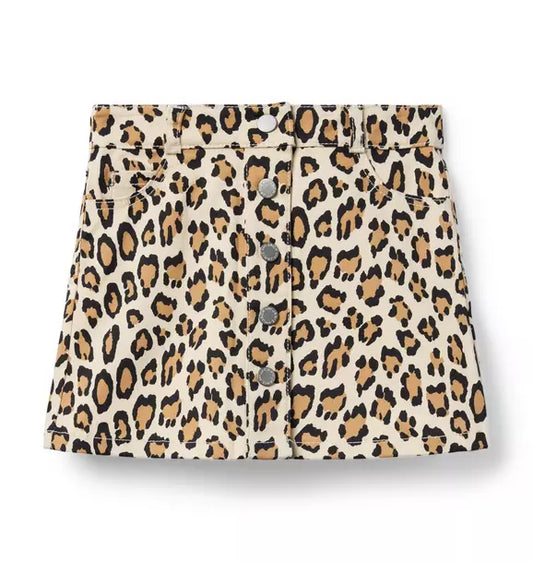 Leopard Button Skirt