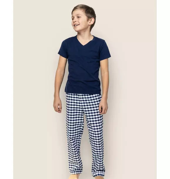 Navy Gingham Pajama Pants