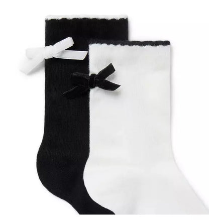 Velvet Bow Sock 2-Pack