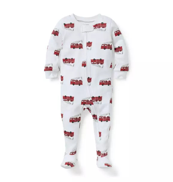 Baby Good Night Footed Pajama In Fire Truck