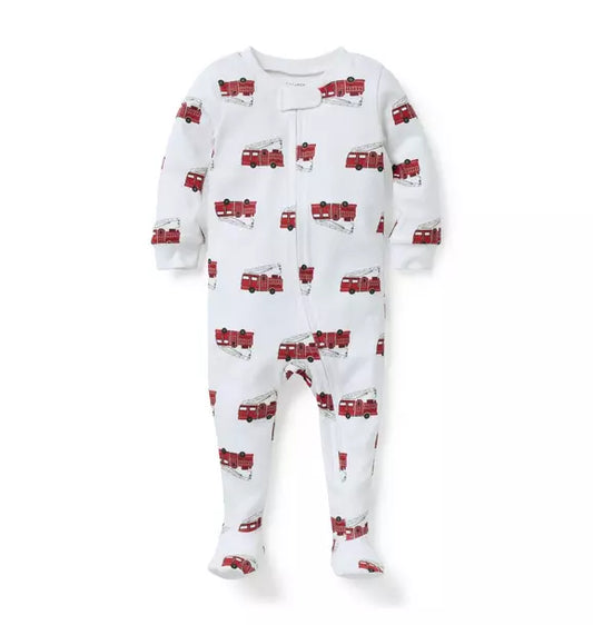 Baby Good Night Footed Pajama In Fire Truck