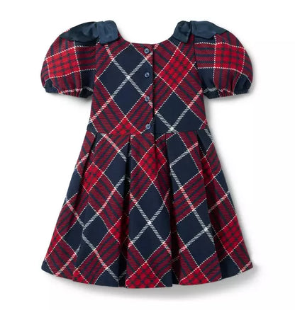 The Tartan Pleated Bow Dress