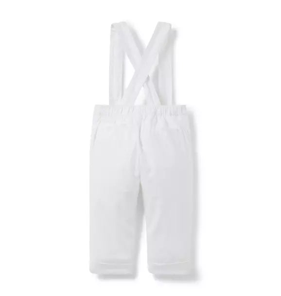 Baby Linen-Cotton Suspender Pant