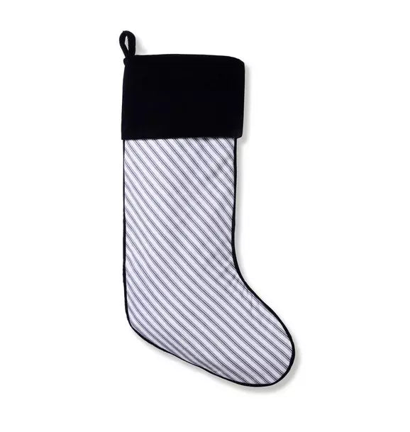 Christmas Stocking in Navy French Ticking