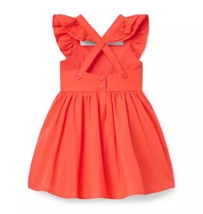 Lace Trim Flutter Sleeve Dress