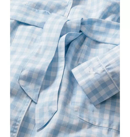 Light Blue Gingham Robe