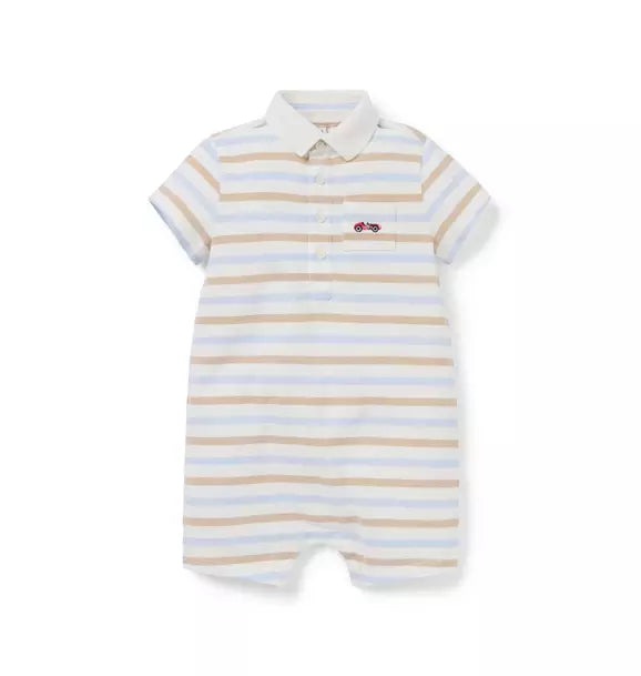Baby Striped Race Car Romper