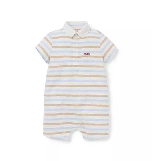 Baby Striped Race Car Romper