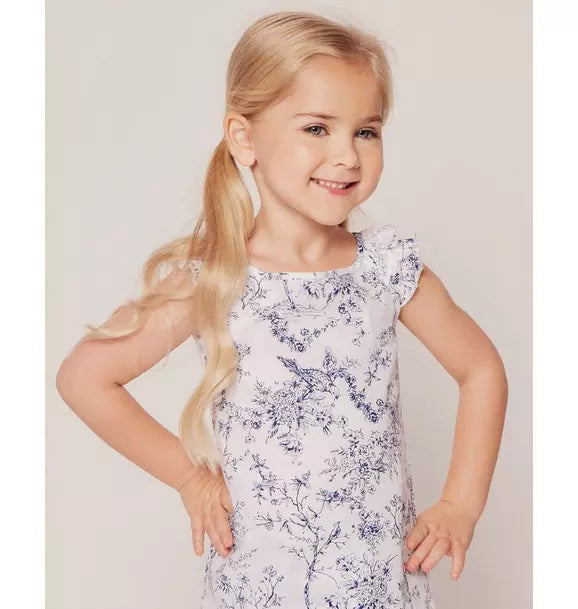 Girl's Twill Amelie Short Set in Blue Timeless Toile