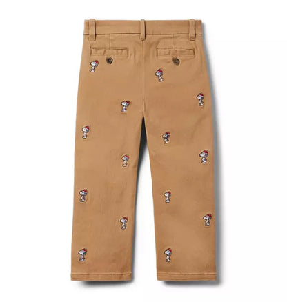 PEANUTS™ Snoopy Santa Embroidered Twill Pant