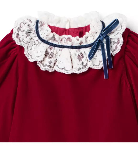 The Velvet Lace Collar Dress