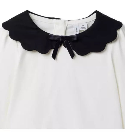 Scalloped Collar Top