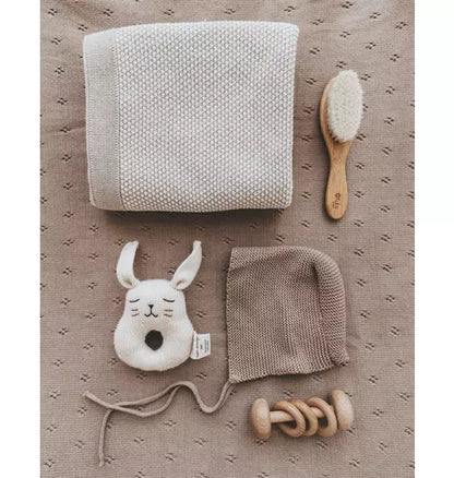 Stipple Light Beige Baby Blanket