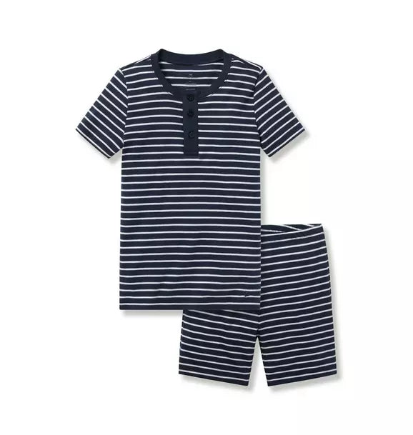 Navy Stripes Snug Fit Short Set