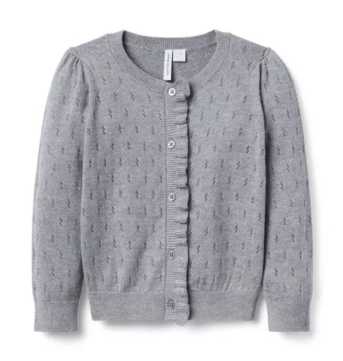 The Pointelle Ruffle Cardigan