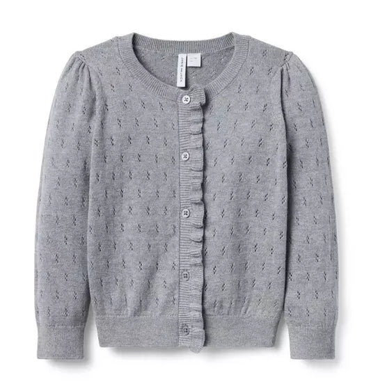 The Pointelle Ruffle Cardigan