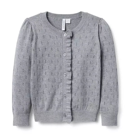 The Pointelle Ruffle Cardigan