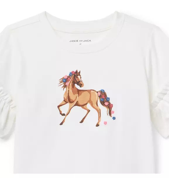 Horse Ruffle Sleeve Tee