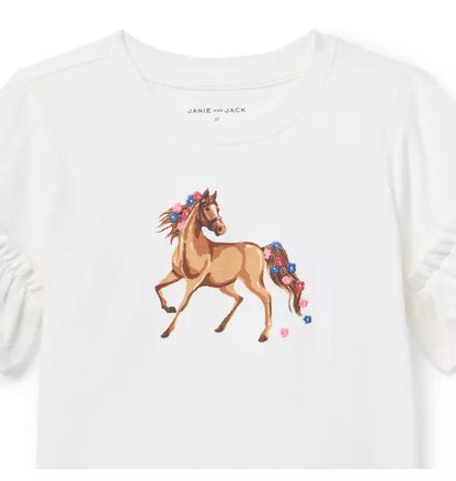 Horse Ruffle Sleeve Tee