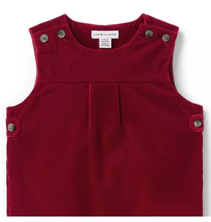 The Holiday Velvet Baby Romper