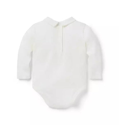 Baby Embroidered Bear Collar Bodysuit