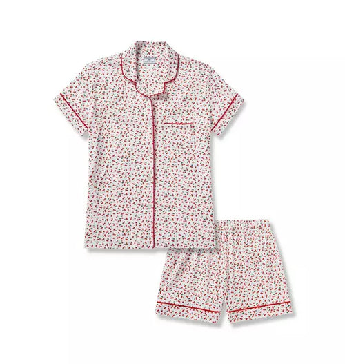 Women's Pima Short Pajama Set in Cherry Orchard
