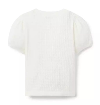 Pointelle Puff Sleeve Top