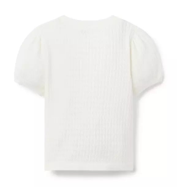 Pointelle Puff Sleeve Top