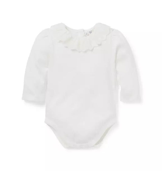 Baby Pointelle Ruffle Collar Bodysuit