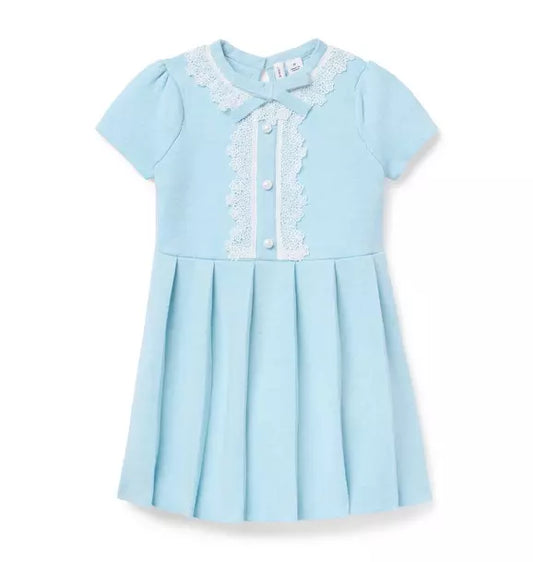 Lace Trim Sweater Dress