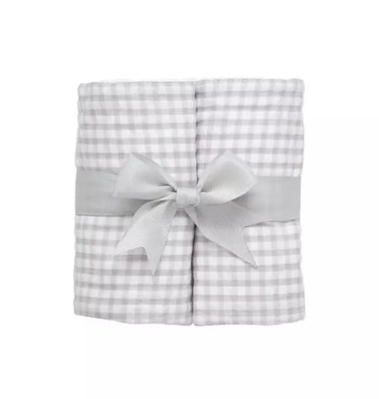Big Check Set of Two Burp Cloths