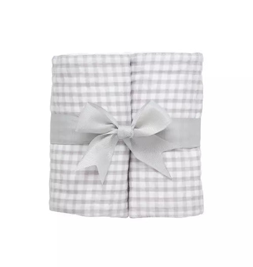 Big Check Set of Two Burp Cloths