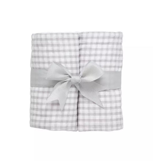 Big Check Set of Two Burp Cloths