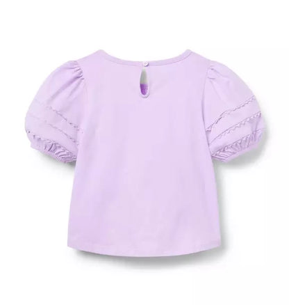 Lace Trim Puff Sleeve Top