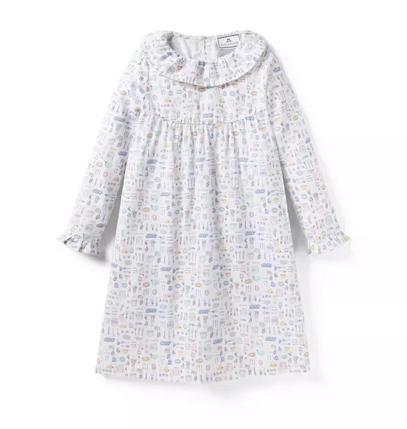 Kid's Twill Scarlett Nightgown in Baking Spirits Bright