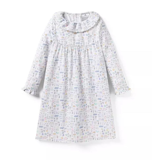 Kid's Twill Scarlett Nightgown in Baking Spirits Bright