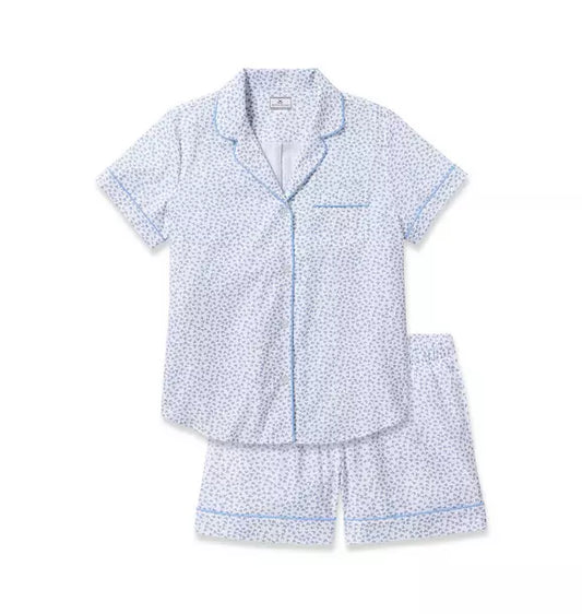 Women's Short Sleeve Short Set in Bluehearts