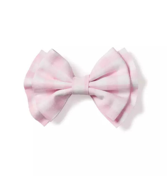 Pink Gingham Medium Hair Bow