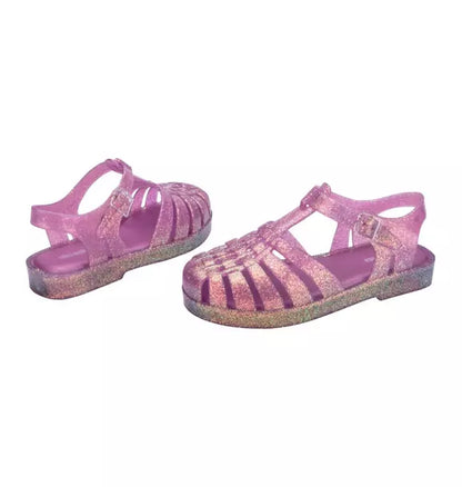 Possession Shiny Fisherman Jelly Sandal in Glitter Lilac